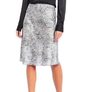 Gianni Bini Size 4 Gray Snakeskin Print Lined Pencil Skirt Modest